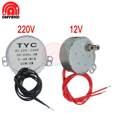 Motor sincrónico estable 5-6 r/min Pro TYC-50, de par 4KGF.CM 4W CW/CCW,  plataforma giratoria para microondas, 220V, 12V, 50/60Hz - Historial de  precios y revisión, Vendedor de AliExpress - DMyond Store