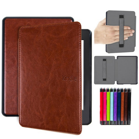 Funda de cuero para Amazon Kindle Paperwhite 4, cubierta con tapa para lector de libros electrónicos con soporte de mano, 2022 ► Foto 1/5