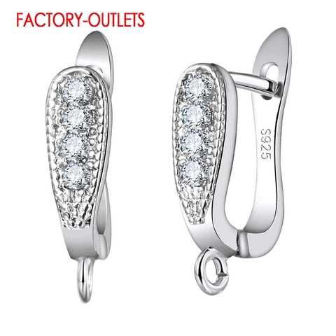 Pendientes de plata de ley 925 de última moda a precio de fábrica, accesorios para pendientes en forma de U, accesorios de joyería de moda para DIY ► Foto 1/5