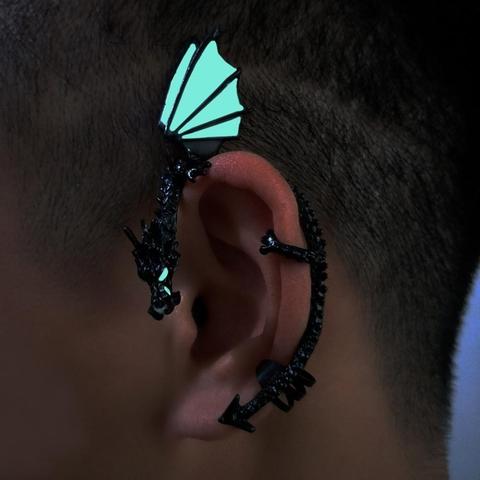 Pendientes de Clip sin Piercing para mujer y hombre, aretes, Estilo Vintage, gótico, Punk, dragón luminoso ► Foto 1/6