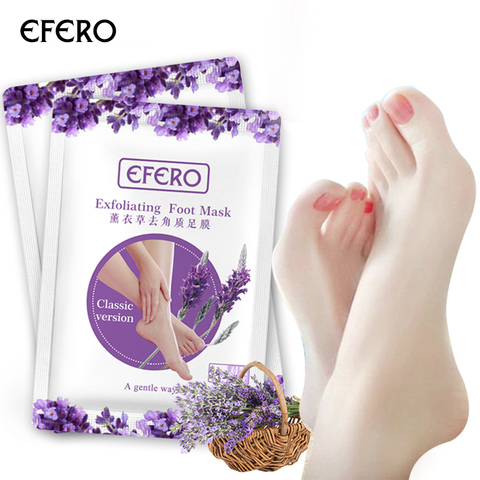 Mascarilla Exfoliante para pies, cuidado de la piel, piel muerta, lavanda, mascarilla para pies, calcetines de pedicura, crema para pies para tacones, 6 pares ► Foto 1/6