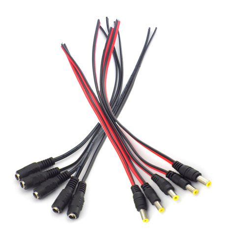 Conectores hembra y macho de CC, Cable de alimentación para cámara de vídeo CCTV, adaptador de enchufe de extensión de 12v, 2,1x5,5mm ► Foto 1/6