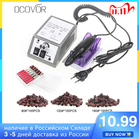 Taladro de decoración de uñas máquina eléctrica profesional, Kit de herramientas para manicura y pedicura, broca para uñas con 30 uds, bandas de lijado, 100 Uds. ► Foto 1/6