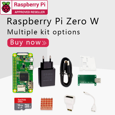 Raspberry Pi Zero W Kit de desarrollo 1GHz CPU de un solo núcleo 512MB de RAM 2,4G WiFi Bluetooth 4,1 paquete incluye estuche MINI HDMI uUSB Cable ► Foto 1/6