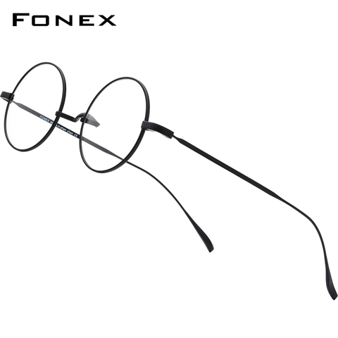 FONEX-Gafas de titanio para hombre y mujer, anteojos con montura ultraligera redonda para miopía, marcos para anteojos de prescripción, gafas Vintage 9120 ► Foto 1/6