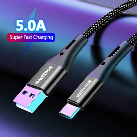 Cable USB tipo C 5A para móvil, Cable de carga rápida para Samsung Galaxy S10, S9 Plus, Xiaomi mi9, Huawei ► Foto 1/6