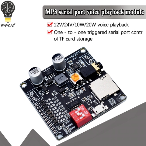 Módulo de reproducción de voz DY-HV8F, tablero de reproductor de música MP3, 10W, 20W, 12V, 24V, Control de reproducción en serie, bricolaje, electrónico, para Arduino ► Foto 1/6