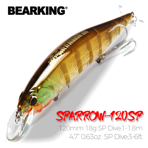 Bearking-Señuelos de Pesca modelo caliente, cebo duro de diferentes colores para elegir, calidad minnow profesional, 120mm, 18g SP ► Foto 1/6