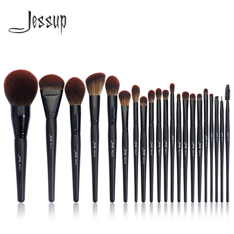 Jessup-brochas de maquillaje Phantom Black 3-21 uds, brocha para base en polvo, corrector, sombra de ojos, pelo sintético ► Foto 1/6