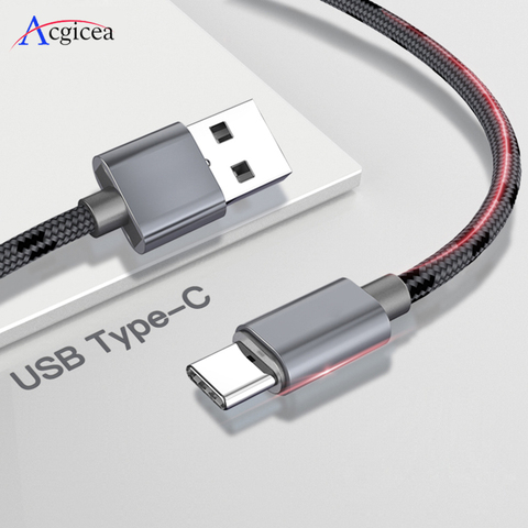 Cable USB tipo C de 2.4A, Cable de carga rápida para Samsung S9, S8 Plus, Note 9, 8, Huawei, Xiaomi Redmi Note 7, Cable de datos USB C ► Foto 1/6