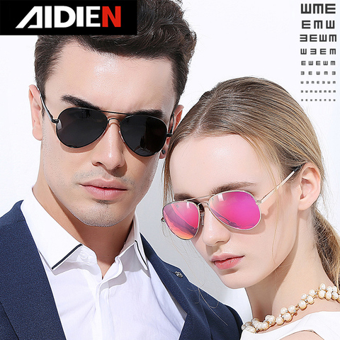 Gafas de sol graduadas para hombre y mujer, lentes polarizadas para miopía, de aviación, color rosa, azul, con dioptría, para conducción de piloto ► Foto 1/6