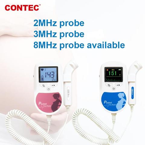 CONTEC-sonido Fetal ultrasónico para bebés, Monitor de ritmo cardíaco y GEL, C1 LCD, 2mhz, 3mhz, 8Mhz ► Foto 1/6