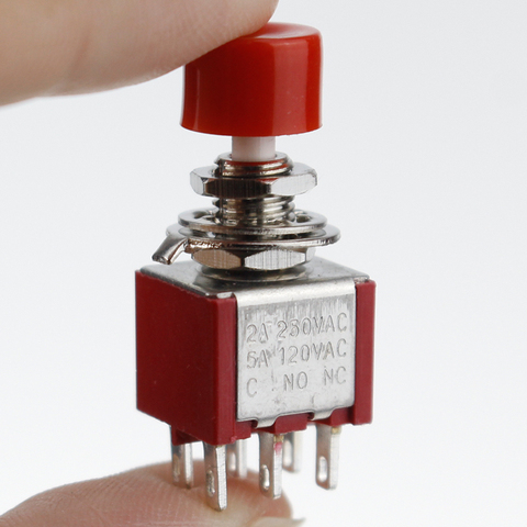 5 uds 6 Pin C-NO-NC 6mm interruptor de botón de retorno automático Mini momentáneo 2A 250VAC/5A 120VAC interruptores de palanca DS-622 ► Foto 1/3