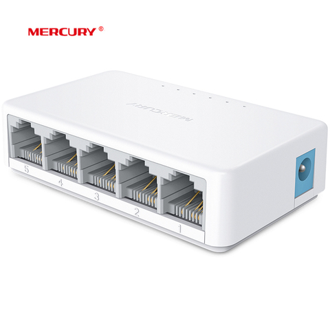 Mercurio S105C Ethernet interruptor de puerto Mini 5 escritorio conmutador de red Ethernet de 10/100 Mbps LAN Hub pequeño macho y fácil configuración ► Foto 1/6