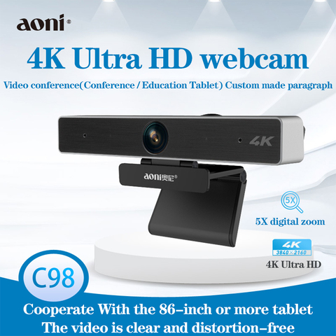 Aoni-cámara Web C98 4K HD para videoconferencia, grabación en streaming, Zoom Digital 5X, entrenamiento, para Windows ► Foto 1/6