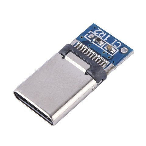 10 unids/lote de conector USB 3,1 tipo C, 12 Pines, Enchufe macho de carga rápida, adaptador para receptáculo para soldar, Cable y módulo de placa PCB ► Foto 1/5