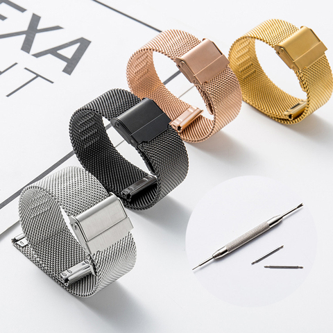 Correa de Metal de correa de reloj Milanese Loop Universal, accesorios de pulsera para DW, 12mm, 14mm, 16mm, 18mm, 20mm, 22mm ► Foto 1/6