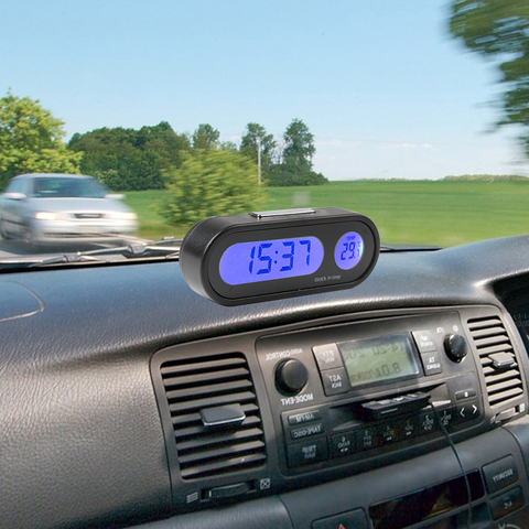 Reloj electrónico multifunción para coche, termómetro con retroiluminación, portátil, preciso, LCD, 12V, LED, Digital, #290120 ► Foto 1/6