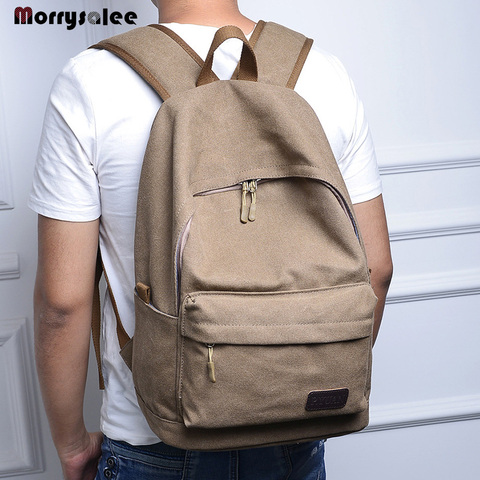 Mochila escolar Unisex para hombre, bolso de lona, informal, de hombro, versión coreana ► Foto 1/4