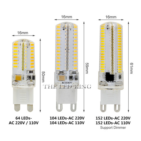 Lámpara LED G9 de 9W, 12W, 15W, 21W, Bombilla de maíz de CA 220V, SMD 3014, 48, 64, 104, 152 LED, luz LED G4 de reemplazo de 360 grados, halógena ► Foto 1/6