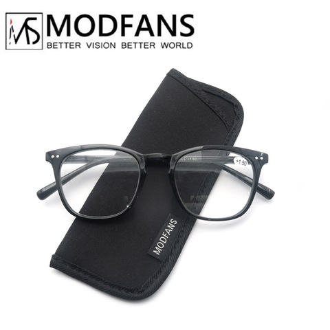 MODFANS-gafas de lectura Unisex, lentes de lectura Unisex con marco cuadrado, Visión de lejos, dioptrías + 1,0 + 4,0 ► Foto 1/6