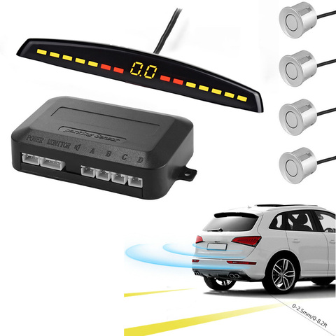 YASOKRO-Sensor de aparcamiento para coches, pantalla LED de estacionamiento automático, sistema de detección monitorizado con Radar con 4 sensores ► Foto 1/6