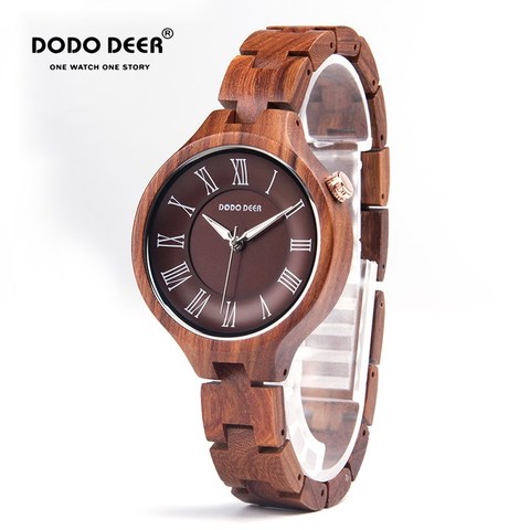 Reloj de madera de lujo para mujer, reloj magnético para mujer, reloj de pulsera de cuarzo, reloj de pulsera para mujer, reloj femenino, OEM A09 ► Foto 1/6