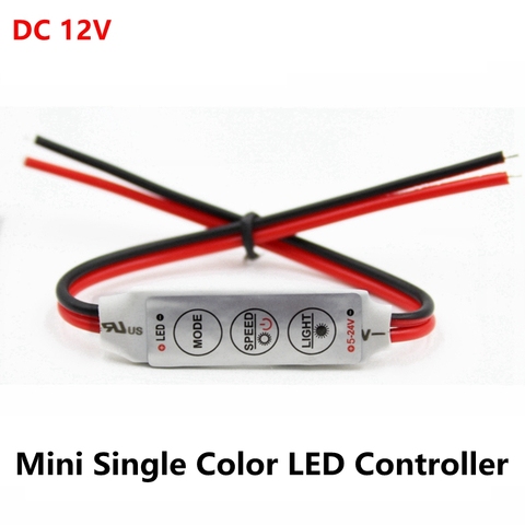 DC 5-24 v 3 * 4A mini regulador LED dimmer controlador para control de un solo color LED Luz de tira SMD 2835 3528 5050 5630 3014 ► Foto 1/6