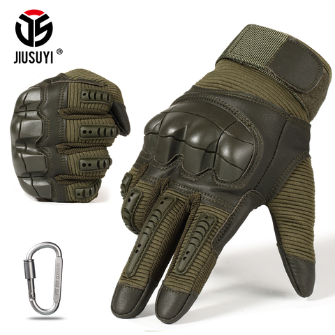 Dedo completo militar táctico militar guantes camuflaje Paintball disparo Airsoft combate de cuero de la PU de la pantalla táctil trabajo de proteccción guantes de goma mujer hombre ► Foto 1/6