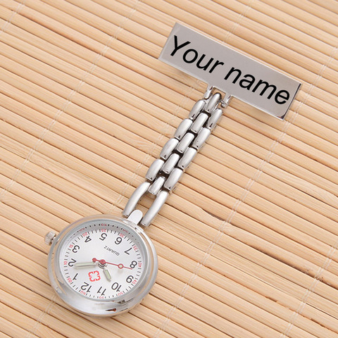 Personalizada gratis grabado con tu nombre de calidad superior Pin broche de acero inoxidable de luminiscente Fob reloj de enfermera ► Foto 1/6