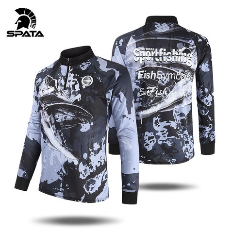 Camiseta de pesca de seda fría de manga larga, transpirable, secado rápido, uv, 2022 ► Foto 1/6