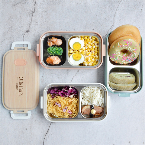 Caja de almuerzo de acero inoxidable simplicidad creativa oficina en casa Camping senderismo a prueba de fugas contenedor de comida portátil estudiante chico Bento Box ► Foto 1/5