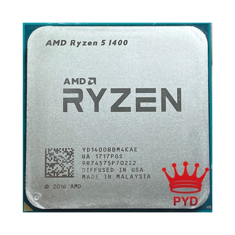 AMD-procesador de CPU AMD Ryzen 5 1400 R5 1400 3,2 GHz Quad-Core, YD1400BBM4KAE Socket AM4 ► Foto 1/2