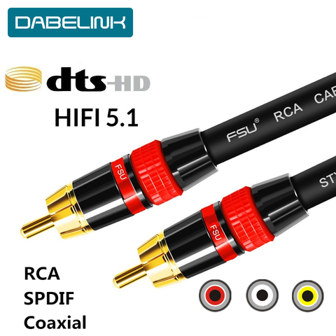 De Audio Digital Coaxial SPDIF Cable RCA estéreo de alta calidad de Audio Rca a Rca macho altavoz Subwoofer de alta fidelidad Cable AV TV 1m 2m 3m 5m ► Foto 1/6