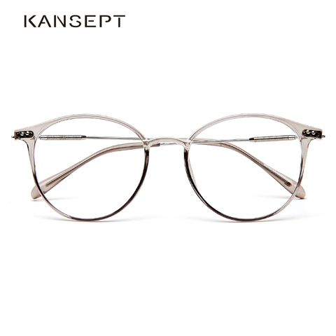 KANSEPT-Montura de gafas de acetato para mujer, anteojos redondos con prescripción, a la moda, ultraligeros, para miopía, 90045 ► Foto 1/6