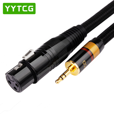 YYTCG-Cable de Audio estéreo para mezclador de iPhone, Mini macho de 3,5mm a XLR hembra de 3 pines, amplificador, consola de mezcla, micrófono de 1,5 m, 3m, 5m ► Foto 1/1