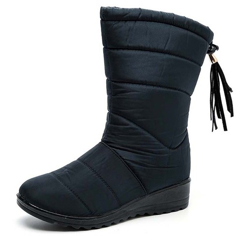 Botas de nieve para Mujer, zapatos impermeables para mujeres, zapatos de invierno, Botas con borla peludas, para mantener el calor ► Foto 1/6
