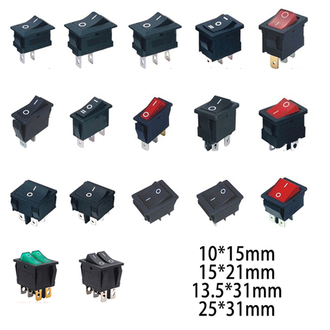 Interruptor basculante de botón 2/3/4/6 Pines, posición 250V, encendido y apagado a presión, interruptores electrónicos inteligentes, tapa impermeable, cubierta Led ► Foto 1/4