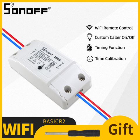 Sonoff-enchufe R2 Sonoff inalámbrico, módulo de encendido/apagado remoto con WiFi para automatización inteligente del hogar, funciona con Alexa ► Foto 1/6
