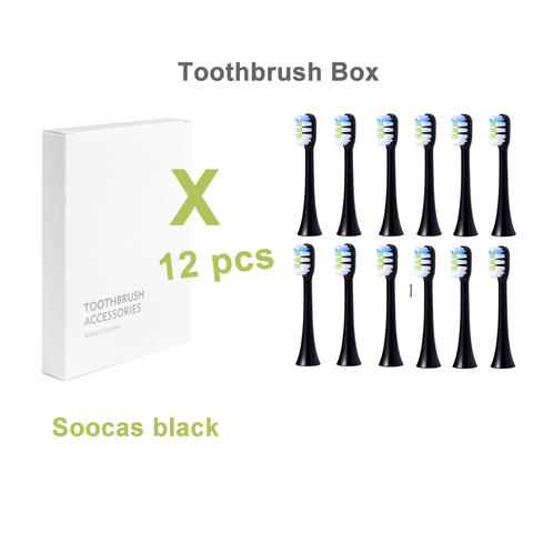 Cabezales de repuesto para cepillo de dientes Soocas X1/X3/X5, cabezales de cepillo de dientes eléctrico sónico Mijia T300/500, 12 Uds. ► Foto 1/5