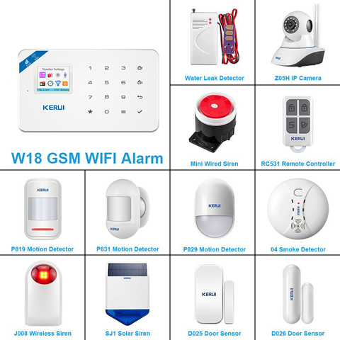 KERUI-sistema de alarma W18 GSM, Sensor de movimiento de seguridad para el hogar, inalámbrico, WIFI, Kit de alarma, opción ruso, francés, español e inglés ► Foto 1/6