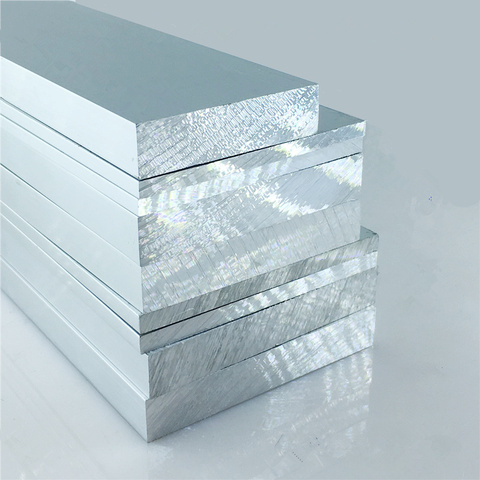 6063-T5 placa de aluminio 10mm x 50mm longitud 200mm aleación de aluminio espesor de oxidación 10mm ancho 50mm ► Foto 1/1