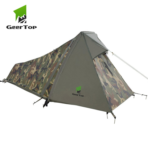 GeerTop una Persona 3-4 temporada de Bivy tienda ultraligero impermeable tiendas de acampar al aire libre senderismo mochila de viaje de turismo ► Foto 1/6