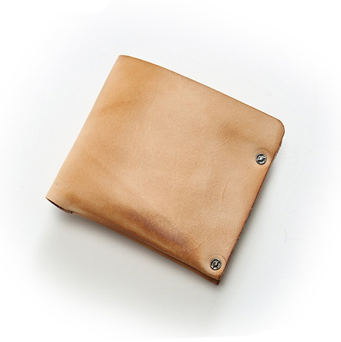 Billetera de piel auténtica para hombre, billetera minimalista de diseño Original, hecha a mano, estilo Simple, plegable ► Foto 1/6