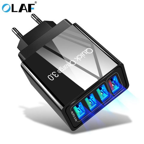 OLAF Universal 48W carga rápida 3,0 4 puertos USB cargador USB QC 3,0 cargador de teléfono móvil de carga rápida para iPhone 8X8 Samsung S10 ► Foto 1/6