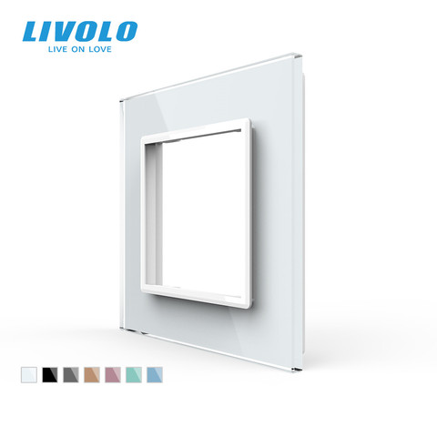 Livolo-Panel de cristal individual para interruptor de pared, Panel de cristal estándar europeo de 80mm * 80mm, VL-C7-SR-11 ► Foto 1/4