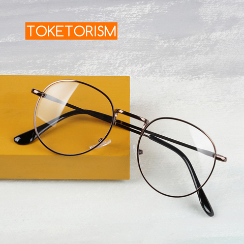 Toketorism-gafas redondas con marco de metal para hombre y mujer, anteojos con prescripción, nuevo diseño ► Foto 1/6