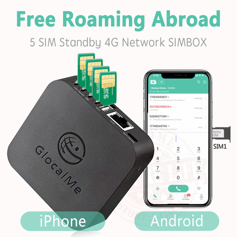 Glocalme, llamada Multi SIM, modo de espera Dual sin Roaming en el extranjero, SIMBOX 4G para iOS y Android No necesita llevar WiFi/datos para hacer llamadas y SMS ► Foto 1/6