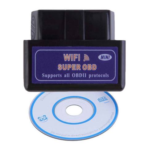 ELM327 Wifi V1.5 OBD2 herramienta de diagnóstico del coche negro Elm-327 Mini V 1,5 Elm 327 OBD 2 escáner de diagnóstico de coche para iOS/Android/PC ► Foto 1/6