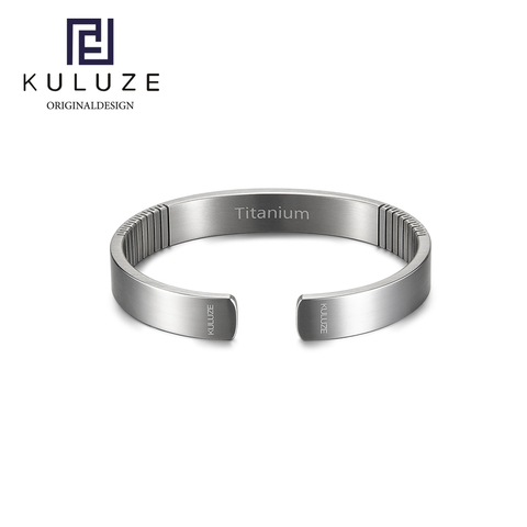 KULUZE-pulsera de titanio Original para hombre y mujer, brazalete de titanio puro, 100%, atlético, en forma de C, regalo de moda ► Foto 1/6